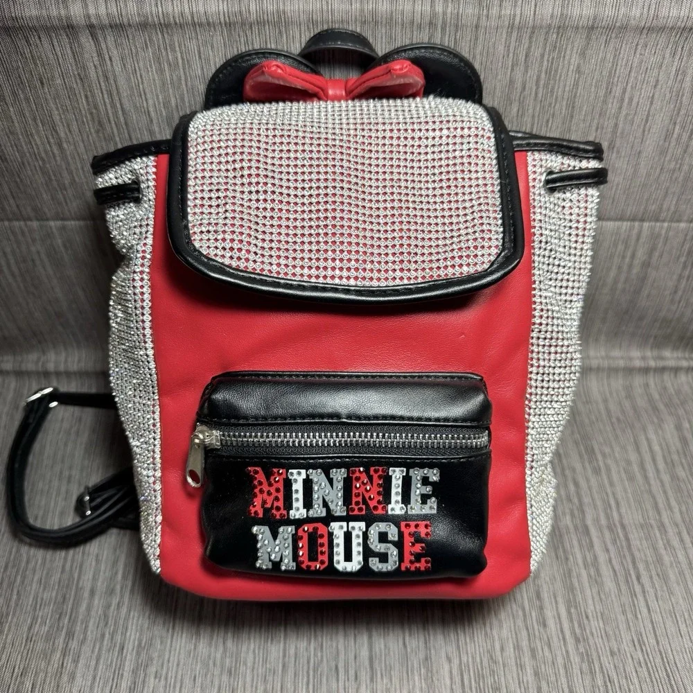 Disney Minnie Mouse Backpack Rhinestone Bling Mini Backpack Purse